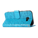 For Samsung Galaxy A5 (2017) Skin Feel Embossed Sunflower Horizontal Flip Leather Case with Holder & Card Slots & Wallet & Lanyard(Blue)