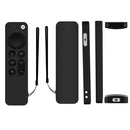 Silicone Protective Case Cover For Apple TV 4K 4th Siri Remote Controller(Black)