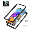 For Samsung Galaxy A21s / A217F Starry Sky Solid Color Series Shockproof PC + TPU Protective Case with Ring Holder & Magnetic Function(Black)