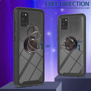 For Samsung Galaxy A21s / A217F Starry Sky Solid Color Series Shockproof PC + TPU Protective Case with Ring Holder & Magnetic Function(Black)