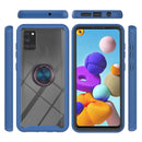 For Samsung Galaxy A21s / A217F Starry Sky Solid Color Series Shockproof PC + TPU Protective Case with Ring Holder & Magnetic Function(Blue)