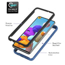 For Samsung Galaxy A21s / A217F Starry Sky Solid Color Series Shockproof PC + TPU Protective Case with Ring Holder & Magnetic Function(Blue)