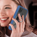 For Samsung Galaxy A21s / A217F Starry Sky Solid Color Series Shockproof PC + TPU Protective Case with Ring Holder & Magnetic Function(Blue)