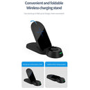 H22 3 In 1 Multi-function Foldable Smart Wireless Charger for Smart Phones & iWatches & AirPods(White)