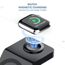 TOTUDESIGN S6 Versatile Series 15W 3 In 1 Multi-function Magnetic Wireless Charger for Smart Phones & iWatches & AirPods(Black)