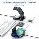 TOTUDESIGN S6 Versatile Series 15W 3 In 1 Multi-function Magnetic Wireless Charger for Smart Phones & iWatches & AirPods(Black)