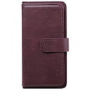 For OPPO Reno5 5G Multifunctional Magnetic Copper Buckle Horizontal Flip Solid Color Leather Case with 10 Card Slots & Wallet & Holder & Photo Frame(Wine Red)