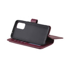 For OPPO Reno5 5G Multifunctional Magnetic Copper Buckle Horizontal Flip Solid Color Leather Case with 10 Card Slots & Wallet & Holder & Photo Frame(Wine Red)