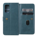 For OPPO Reno5 5G Multifunctional Magnetic Copper Buckle Horizontal Flip Solid Color Leather Case with 10 Card Slots & Wallet & Holder & Photo Frame(Dark Green)