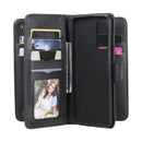 For OPPO Reno5 5G Multifunctional Magnetic Copper Buckle Horizontal Flip Solid Color Leather Case with 10 Card Slots & Wallet & Holder & Photo Frame(Black)