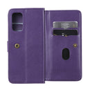For OPPO Reno5 5G Multifunctional Magnetic Copper Buckle Horizontal Flip Solid Color Leather Case with 10 Card Slots & Wallet & Holder & Photo Frame(Purple)
