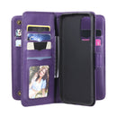 For OPPO Reno5 5G Multifunctional Magnetic Copper Buckle Horizontal Flip Solid Color Leather Case with 10 Card Slots & Wallet & Holder & Photo Frame(Purple)