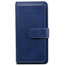 For OPPO Reno5 5G Multifunctional Magnetic Copper Buckle Horizontal Flip Solid Color Leather Case with 10 Card Slots & Wallet & Holder & Photo Frame(Dark Blue)