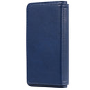 For OPPO Reno5 5G Multifunctional Magnetic Copper Buckle Horizontal Flip Solid Color Leather Case with 10 Card Slots & Wallet & Holder & Photo Frame(Dark Blue)