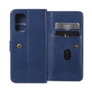 For OPPO Reno5 5G Multifunctional Magnetic Copper Buckle Horizontal Flip Solid Color Leather Case with 10 Card Slots & Wallet & Holder & Photo Frame(Dark Blue)