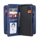 For OPPO Reno5 5G Multifunctional Magnetic Copper Buckle Horizontal Flip Solid Color Leather Case with 10 Card Slots & Wallet & Holder & Photo Frame(Dark Blue)