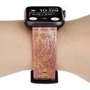 Snakeskin Leather Replacement Watch Band For Apple Watch Series 7 41mm / 6 & SE & 5 & 4 40mm / 3 & 2 & 1 38mm(Gold)