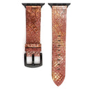 Snakeskin Leather Replacement Watch Band For Apple Watch Series 7 41mm / 6 & SE & 5 & 4 40mm / 3 & 2 & 1 38mm(Gold)