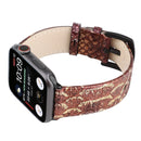 Snakeskin Leather Replacement Watch Band For Apple Watch Series 7 41mm / 6 & SE & 5 & 4 40mm / 3 & 2 & 1 38mm(Brown)
