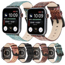Snakeskin Leather Replacement Watch Band For Apple Watch Series 7 41mm / 6 & SE & 5 & 4 40mm / 3 & 2 & 1 38mm(Green)