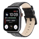 Snakeskin Leather Replacement Watch Band For Apple Watch Series 7 45mm / 6 & SE & 5 & 4 44mm / 3 & 2 & 1 42mm(Black)