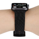Snakeskin Leather Replacement Watch Band For Apple Watch Series 7 45mm / 6 & SE & 5 & 4 44mm / 3 & 2 & 1 42mm(Black)