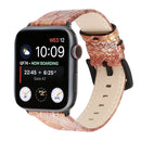 Snakeskin Leather Replacement Watch Band For Apple Watch Series 7 45mm / 6 & SE & 5 & 4 44mm / 3 & 2 & 1 42mm(Gold)