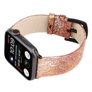 Snakeskin Leather Replacement Watch Band For Apple Watch Series 7 45mm / 6 & SE & 5 & 4 44mm / 3 & 2 & 1 42mm(Gold)