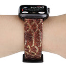 Snakeskin Leather Replacement Watch Band For Apple Watch Series 7 45mm / 6 & SE & 5 & 4 44mm / 3 & 2 & 1 42mm(Brown)