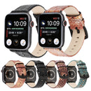 Snakeskin Leather Replacement Watch Band For Apple Watch Series 7 45mm / 6 & SE & 5 & 4 44mm / 3 & 2 & 1 42mm(Black)