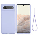 For Google Pixel 6 Pure Color Liquid Silicone Shockproof Full Coverage Case(Purple)