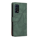 For OPPO Reno5 5G / Find X3 Lite Dual-color Splicing Horizontal Flip PU Leather Case with Holder & Card Slots & Wallet(Green)