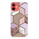 Abstract Marble Pattern TPU Protective Case For iPhone 13 mini(Rhombus Orange Purple)