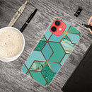 Abstract Marble Pattern TPU Protective Case For iPhone 13 mini(Rhombus Green)