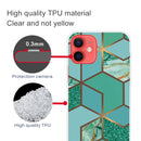 Abstract Marble Pattern TPU Protective Case For iPhone 13 mini(Rhombus Green)
