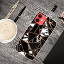 Abstract Marble Pattern TPU Protective Case For iPhone 13 mini(Rhombus Black)