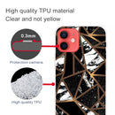 Abstract Marble Pattern TPU Protective Case For iPhone 13 mini(Rhombus Black)