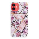 Abstract Marble Pattern TPU Protective Case For iPhone 13 mini(Rhombus Rose)