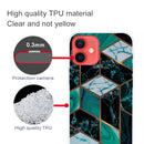 Abstract Marble Pattern TPU Protective Case For iPhone 13 mini(Rhombus Dark Green)