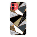 Abstract Marble Pattern TPU Protective Case For iPhone 13 mini(Rhombus Golden Yellow)