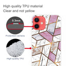Abstract Marble Pattern TPU Protective Case For iPhone 13 mini(Rhombus White Purple)