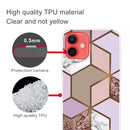 Abstract Marble Pattern TPU Protective Case For iPhone 13(Rhombus Orange Purple)