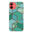 Abstract Marble Pattern TPU Protective Case For iPhone 13(Rhombus Green)