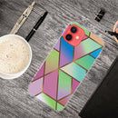 Abstract Marble Pattern TPU Protective Case For iPhone 13(Rhombus Gradient)