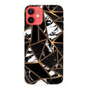 Abstract Marble Pattern TPU Protective Case For iPhone 13(Rhombus Black)