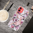 Abstract Marble Pattern TPU Protective Case For iPhone 13(Rhombus Rose)