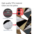 Abstract Marble Pattern TPU Protective Case For iPhone 13(Rhombus Golden Yellow)