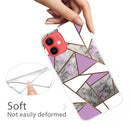 Abstract Marble Pattern TPU Protective Case For iPhone 13(Rhombus Gray Purple)