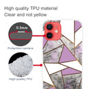 Abstract Marble Pattern TPU Protective Case For iPhone 13(Rhombus Gray Purple)