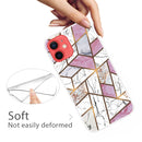 Abstract Marble Pattern TPU Protective Case For iPhone 13(Rhombus White Purple)